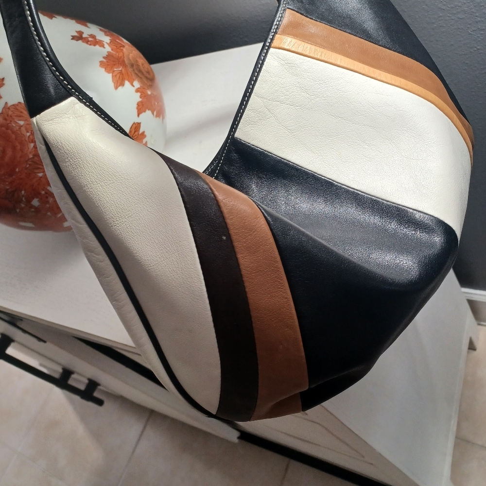 VINTAGE COACH WRISTLET & 15in MATCHED COACH STRIPED HOBO ERGO BAG - Picture 11 of 16
